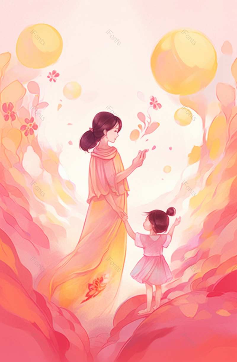 温馨手绘母亲节插画海报效果背景图,插画/手绘图,插画/手绘图库,插画/手绘图下载,插画/手绘